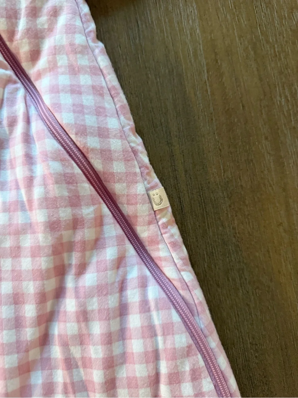 Gunamuna Baby Girl Pink Gingham Cottagecore Bamboo Sleep Sack 1.0 tog 3-9 Months